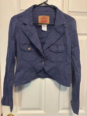 Levi's Navy Cotton Blazer Jacket with Flap Pockets Sz L